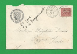 Lettre N° 129 Obl Amiens Societe Des Antiquaires De Picardie - 1877-1920: Periodo Semi Moderno