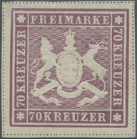 * Württemberg - Marken Und Briefe: 1873, Wappenzeichnung 70 Kr. Rotlila, Allseits Breitrandig, Rundum - Altri & Non Classificati