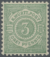 ** Württemberg - Marken Und Briefe: 1883/1884, 3 Pfg Bläulichgrün In Farbfrischer, Typisch Dunkler Nuan - Altri & Non Classificati