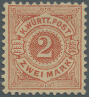 (*) Württemberg - Marken Und Briefe: 1878, 2 Mark Weiße Ziffer Ungebraucht Ohne Gummi. Die Seltene Marke - Altri & Non Classificati