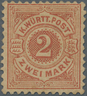 * Württemberg - Marken Und Briefe: 1879, 2 M. Dunkelzinnoberrot Auf Hellchromgelb, Ungebraucht Mit Ori - Andere & Zonder Classificatie