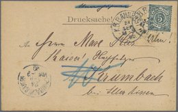 Br Württemberg - Marken Und Briefe: 1890/1891, 5 Pf Schwarzblaugrün Als Einzelfrankatur Auf Drucksache - Autres & Non Classés