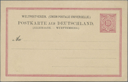 GA Württemberg - Ganzsachen: 1878. Auslandskarte 10 Pf Rot Ziffer, Mit Setzfehler "WÜRTEMBEEG", Ungebra - Other & Unclassified