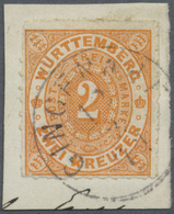 Brfst Württemberg - Einkreisstempel: "GINGEN A.d.FILS  12/2 71" Besserer K1 Auf Kabinett-Briefstück 2 Kr. - Andere & Zonder Classificatie