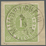 Brfst Württemberg - Einkreisstempel: "MÜNDELSHEIM 3/9 73" Seltener K1 Zentrisch Auf Ovalausg. 1 Kr. Grün, - Other & Unclassified