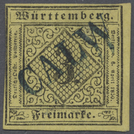 O Württemberg - Langstempel, Einzeilig: CALW, 1851, Blauer Einzeiler, Vollständiger, Klarer Und Zentri - Autres & Non Classés