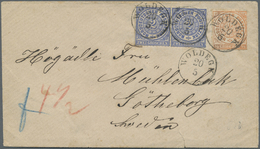 Br Norddeutscher Bund - Marken Und Briefe: 1868, ½ Gr. Orange Und Paar 2 Gr. Blau, Beide Durchstochen A - Altri & Non Classificati