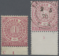 */O Norddeutscher Bund - Marken Und Briefe: 1869, 1 Groschen Rot Vom Unterrand Mit Roter PLATTE "C" Und - Other & Unclassified