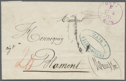 Br Norddeutscher Bund - Marken Und Briefe: 1871, "METZ F 27/4 71" Rotvioletter Franco-K1 Auf Faltbrief - Autres & Non Classés