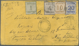 Br Elsass-Lothringen - Marken Und Briefe: 1871, Charge-Couvert Mit 1 C Olivgrün, 4 C Violettgrau, 10 C - Andere & Zonder Classificatie