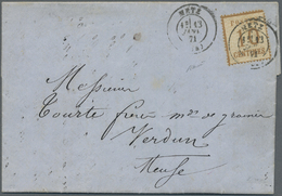 Br Elsass-Lothringen - Marken Und Briefe: 1871, Faltbrief Mit 10 Cent. Besetzungsausgabe Ab METZ 13 JAN - Other & Unclassified