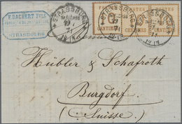 Br Elsass-Lothringen - Marken Und Briefe: 1871, Brief Mit Mischfrankatur Besetzungsausgabe 10 C Type I - Altri & Non Classificati