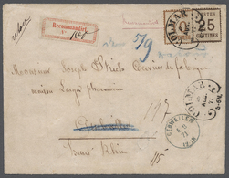 Br Elsass-Lothringen - Marken Und Briefe: 1870: 10 C. Orangebraun Mit 25 C. Schwarzbraun, Attraktive Ko - Autres & Non Classés