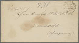 Br Elsass-Lothringen - Marken Und Briefe: 1871, 2. 2., "Feld-Post-Exped. Z. Disp. D. Gen. Gouv. In Loth - Autres & Non Classés