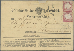 Br Deutsches Reich - Brustschild: 1872 Kleiner Schild 2x1 Gr. + Taxstempel "25 C" Auf Correspondenzkart - Neufs