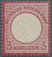 * Deutsches Reich - Brustschild: 1872, Kleiner Schild 3 Kreuzer Karmin, Ungebraucht Mit Originalgummi - Ongebruikt