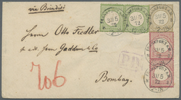 Br Deutsches Reich - Brustschild: 1872, 18 Kr. Kleiner Schild Ockerbraun, Senkrechtes Paar 3 Kr. Karmin - Neufs