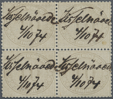 ~/ Deutsches Reich - Brustschild: 1872, 10 Groschen Grau Innendienst Im Viererblock, Handschriftlich En - Unused Stamps