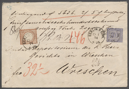 Br Deutsches Reich - Brustschild: 1872: 30 Gr. Graublau, Innendienst-Marke Zusammen Mit 2 ½ Gr. Rötlich - Neufs