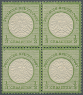 ** Deutsches Reich - Brustschild: 1872, Freimarke Großer Schild 1/3 Gr. Grün, Postfrischer Luxus-Vierer - Unused Stamps