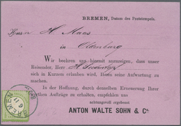 Br Deutsches Reich - Brustschild: 1872, Viollette Vertreter-Besuchskarte Frankiert Mit 1/3 Groschen Gro - Ongebruikt