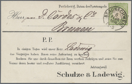 Br Deutsches Reich - Brustschild: 1872, Grosser Schild 1/3 Gr. Grün Mit K2 "BRAUNSCHWEIG 6 FEBR 1874" A - Neufs
