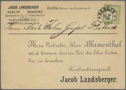 Br Deutsches Reich - Brustschild: 1872 Grosser Schild 1/3 Groschen Grün Auf Vorgedruckter Vertreter Kar - Neufs