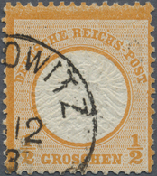 O Deutsches Reich - Brustschild: 1872, 1/2 Groschen Orange Großer Schild Mit 2 Mm Versetzter DOPPELPRÄ - Ongebruikt
