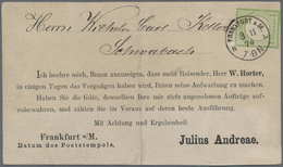 Br Deutsches Reich - Brustschild: 1872, Grosser Schild 1/3 Gr. Grün Mit K1 "FRANKFURT A.M. 3 11 74" Auf - Ongebruikt