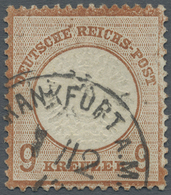 O Deutsches Reich - Brustschild: 1872, 9 Kr. Großer Schild, Rötlichbraun, Mit EKr. "FRANKFURT A.M. 7/1 - Nuovi