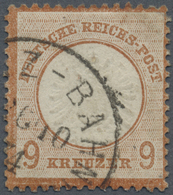 O Deutsches Reich - Brustschild: 1872, 9 Kr. Großer Schild, Mittelrötlichbraun, Mit EKr. "MAINZ-BAHN. - Neufs