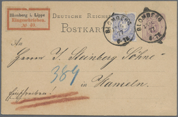 GA Deutsches Reich - Pfennige: 1877, 5 Pfg. Ganzsachenkarte Mit 20 Pfge. Als Zusatzfrakatur Mit Geschni - Covers & Documents