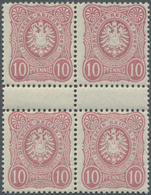 ** Deutsches Reich - Pfennig: 10 Pfg. Frühauflage, 2 Zwischenstegpaare Als Dekorativer Viererblock In T - Unused Stamps