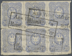 O Deutsches Reich - Pfennig: 1888, 20 Pfg. Ultramarin, Sechserblock Auf Briefstück Mit 3 X Ra 3 "Aus W - Nuovi