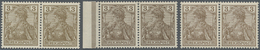 **/ Deutsches Reich - Germania: 1900, Germania Reichspost 3 Pf, Drei Waagerechte Luxuspaare In Olivbraun - Neufs