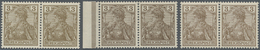 **/ Deutsches Reich - Germania: 1900, Germania Reichspost 3 Pf, Drei Waagerechte Luxuspaare In Olivbraun - Unused Stamps