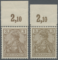 ** Deutsches Reich - Germania: 1900, Germania Reichspost 3 Pf, Postfrisches Ungefaltetes Luxusoberrands - Unused Stamps