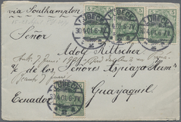 Br Deutsches Reich - Germania: 1901, 2 Belege Mit Germania "REICHSPOSTFRANKATUR" Brife Via Southampton - Nuovi