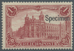 ** Deutsches Reich - Germania: 1900, 1 Mark Reichspostamt Postfrisch Mit Aufdruck "Specimen", Attest Pa - Unused Stamps