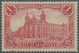 * Deutsches Reich - Germania: Reichspost 1 Mk. Mit Plattenfehler "verlängerte Fahrspur", Ungebrauchtes - Unused Stamps