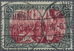 O Deutsches Reich - Germania: 1902, Freimarke 5 M. Grünschwarz/rot, Type I (ohne Nachmalung), Gebrauch - Neufs