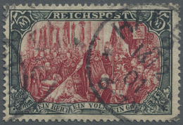 O Deutsches Reich - Germania: 1900, Freimarke 5 Mark Reichspost In Type II, Sauber Gebrauchtes Exempla - Unused Stamps