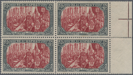 **/* Deutsches Reich - Germania: 1900, 5 Mark Reichspost, Type II, Farbfrischer Und Gut Gezähnter Viererb - Ongebruikt