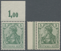 ** Deutsches Reich - Germania: 1902, Freimarken Germania Deutsches Reich 5 Pf, Ungefaltetes Luxusoberra - Ongebruikt