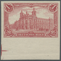** Deutsches Reich - Germania: 1902, 1 Mark Karminrot, UNGEZÄHNT, Taufrisches Unterrandstück Mit Großem - Neufs