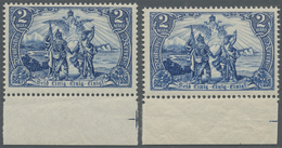 ** Deutsches Reich - Germania: 1902, 2 Mark Freimarken, Zwei Stück Perfekt Postfrisch Vom Bogenunterran - Neufs