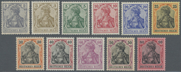 ** Deutsches Reich - Germania: 1905, 2 Pf Bis 80 Pf Freimarken Germania, Friedensdruck, Schneeweißer Un - Ongebruikt