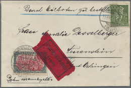 Br Deutsches Reich - Germania: 1922, 5 Mark Reichsgründungs-Gedenkfeier MiF Mit 100 Pf Arbeiter Auf Eil - Unused Stamps