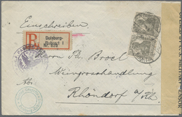 Br Deutsches Reich - Germania: 1919, Einschreiben Ab DUISBURG-RUHRORT 14.7.19 Nach Rhöndorf Am Rhein Fr - Unused Stamps