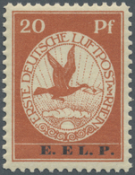 ** Deutsches Reich - Germania: 1912, 20 Pfg. Flugpostmarke Mit Aufdruck "E. EL. P." Tadellos Postfrisch - Nuovi